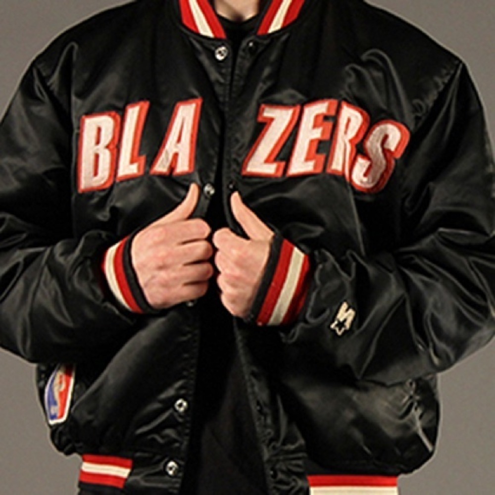 Starter NBA Portland Trail Blazers Satin Basketball Jacket Size XL Black